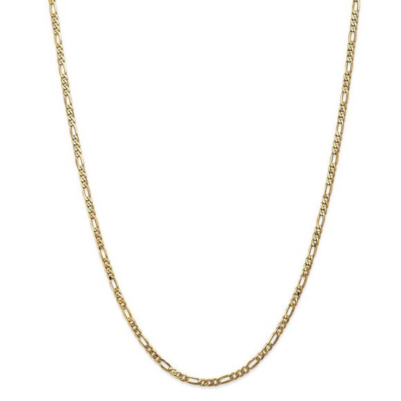 3mm, 14k Yellow Gold, Flat Figaro Chain Necklace, 16 Inch - Picture 3 of 8